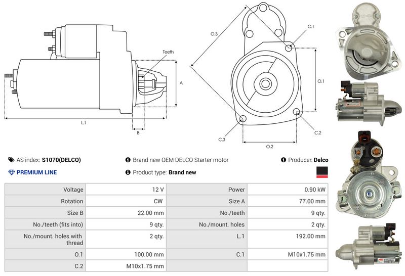 AS-PL S1070(DELCO) Starteris