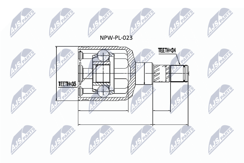 NTY csuklókészlet, hajtótengely NPW-PL-023