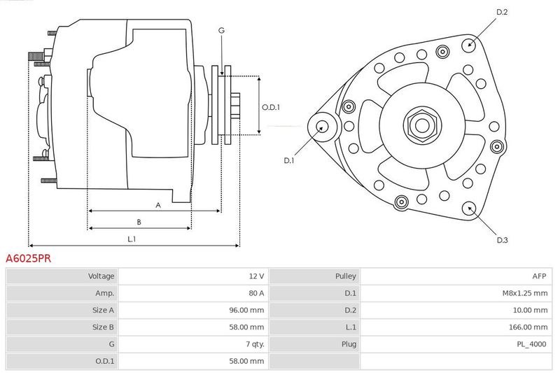 Генератор, Auto Starter A6025PR