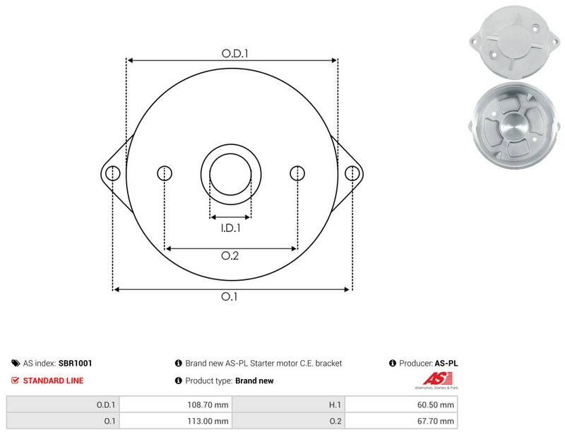 AS-PL SBR1001 Starter Lid, carburettor