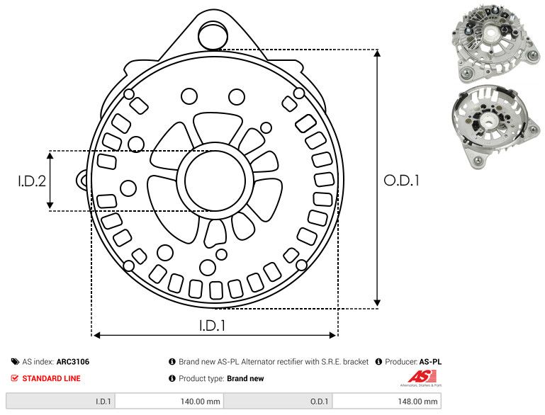 Kaitsekate, generaator, AS-PL ARC3106