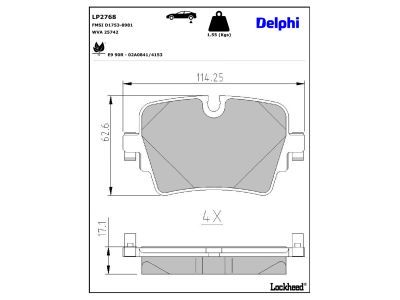 DELPHI LP2768 - Brake Pad Set, disc brake