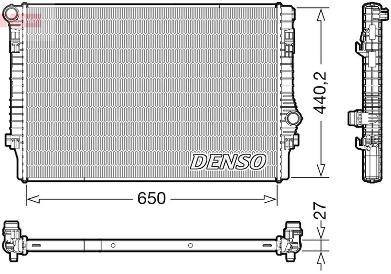 Радіатор, система охолодження двигуна, Denso DRM32049