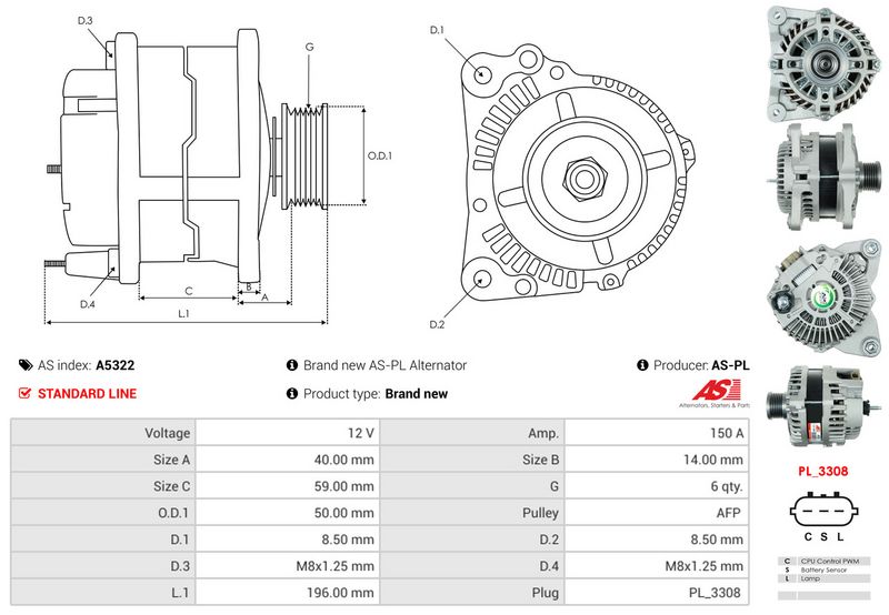 AS-PL A5322 Alternator