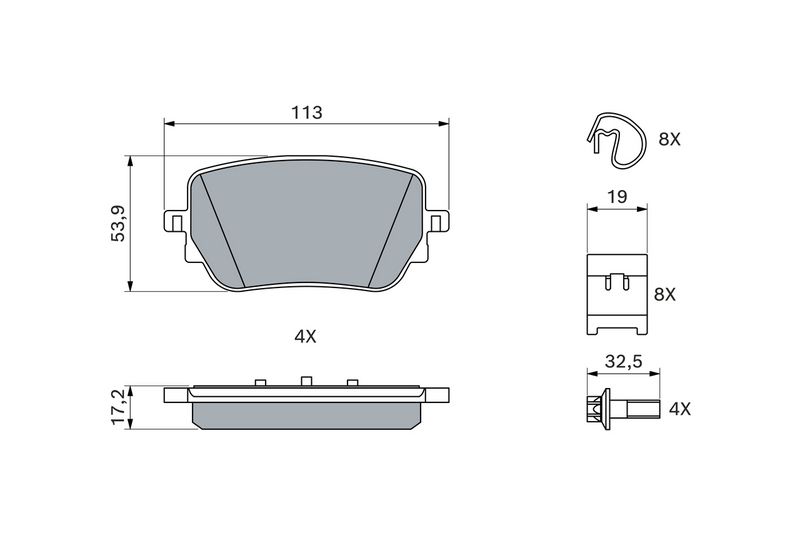 BOSCH Plaquettes de frein à disque 0 986 424 890
