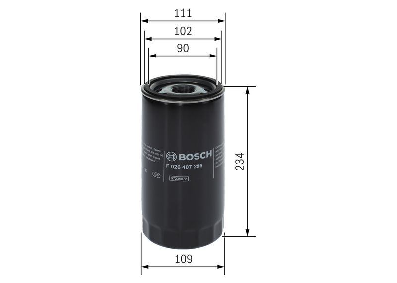 BOSCH F 026 407 296 Oil Filter