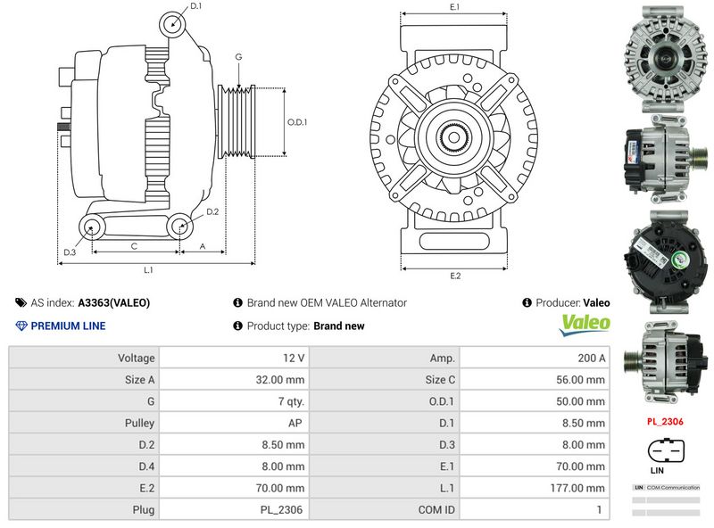 AS-PL A3363(VALEO) Alternator
