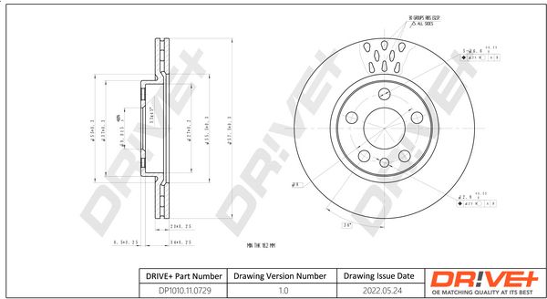 Гальмівний диск Drive+ DP1010.11.0729