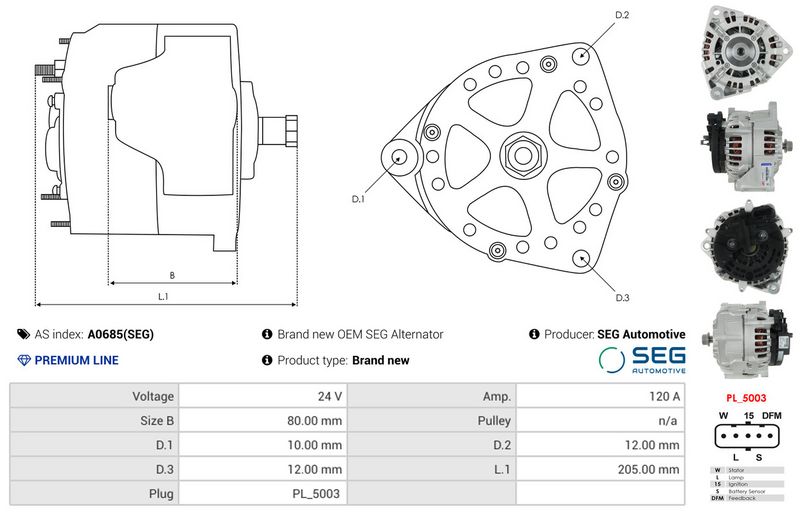 AS-PL A0685(SEG) Alternator