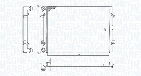 Радіатор, система охолодження двигуна, Magneti Marelli 350213196100