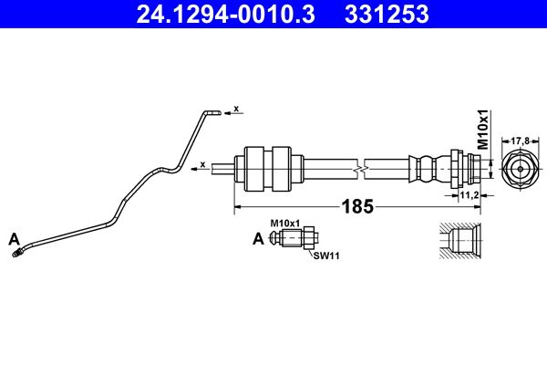 Гальмівний шланг, Ate 24.1294-0010.3