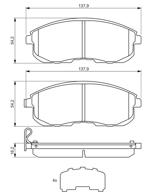 BOSCH 0986494443 Brake Pad Set, disc brake