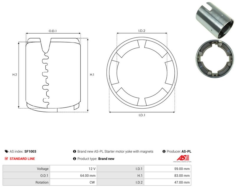 AS-PL SF1003 Field Winding, starter