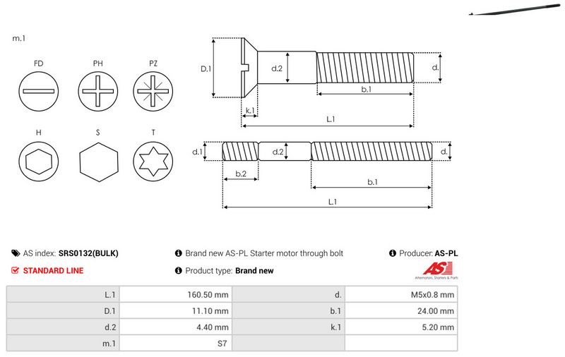 AS-PL SRS0132(BULK) Repair Set, alternator