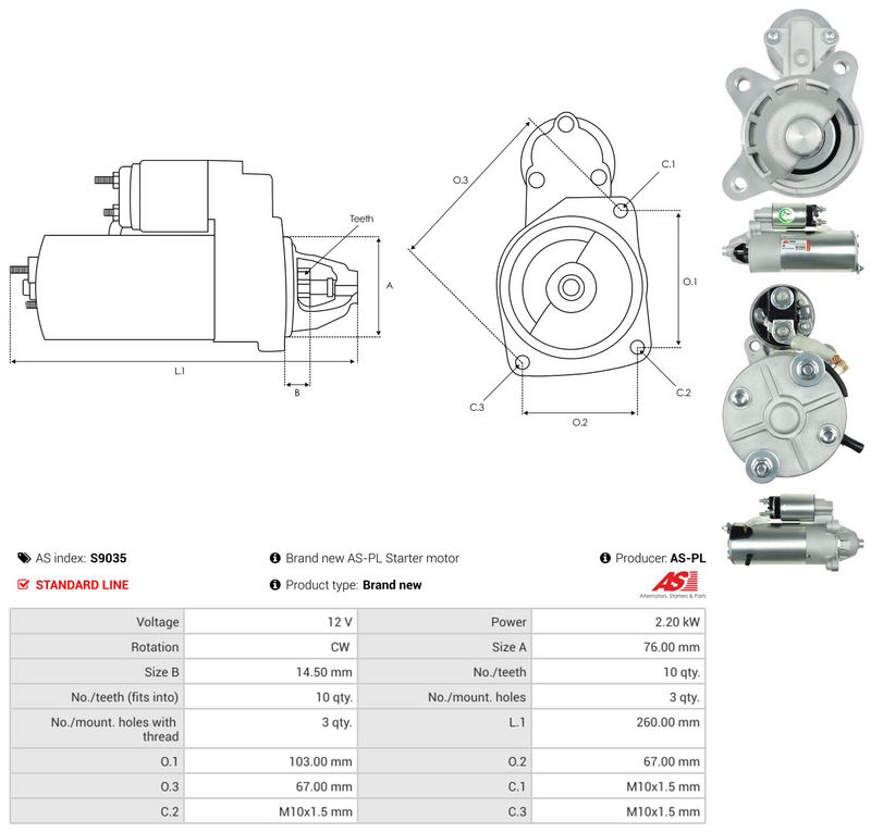 Starter, AS-PL S9035