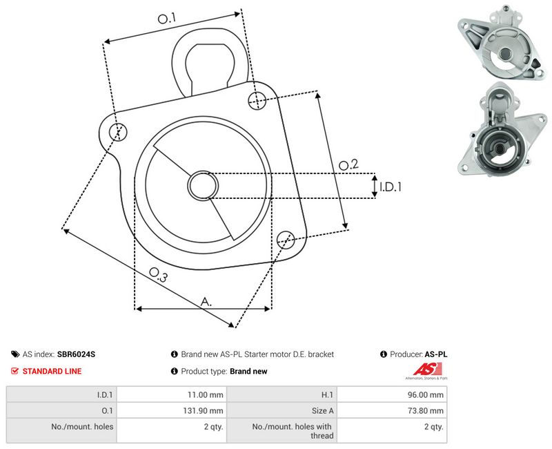 AS-PL SBR6024S Starter Lid, carburettor