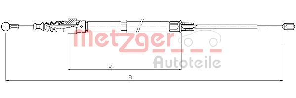 Тросовий привод, стоянкове гальмо, Metzger 10.7508