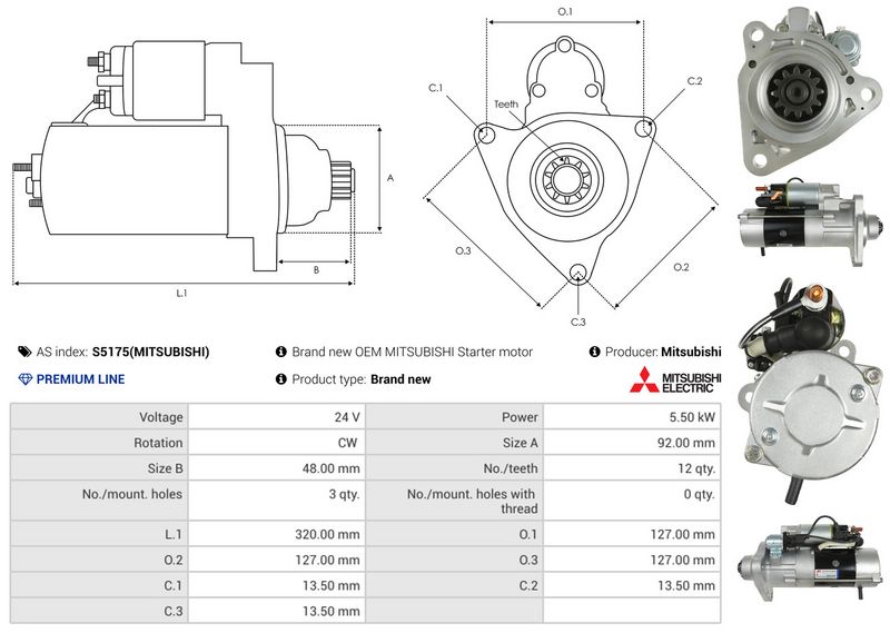 AS-PL S5175(MITSUBISHI) Starter