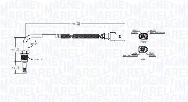 Датчик, температура відпрацьованих газів, Magneti Marelli 172000247010