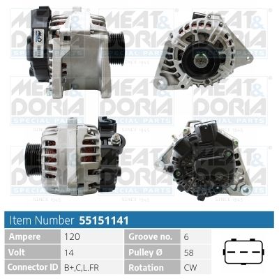 MEAT & DORIA Dynamo / Alternator 55151141