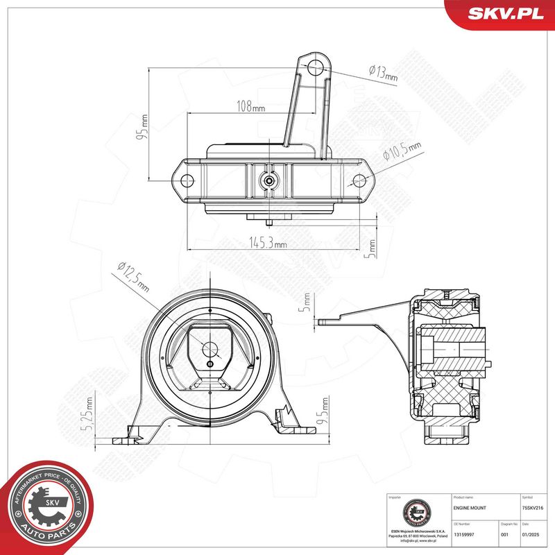 ESEN SKV 75SKV216 Mounting, engine