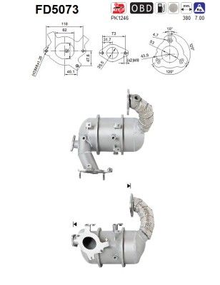 AS FD5073 Soot/Particulate Filter, exhaust system