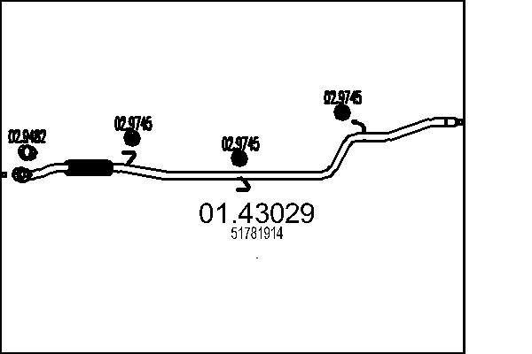 MTS kipufogócső 01.43029