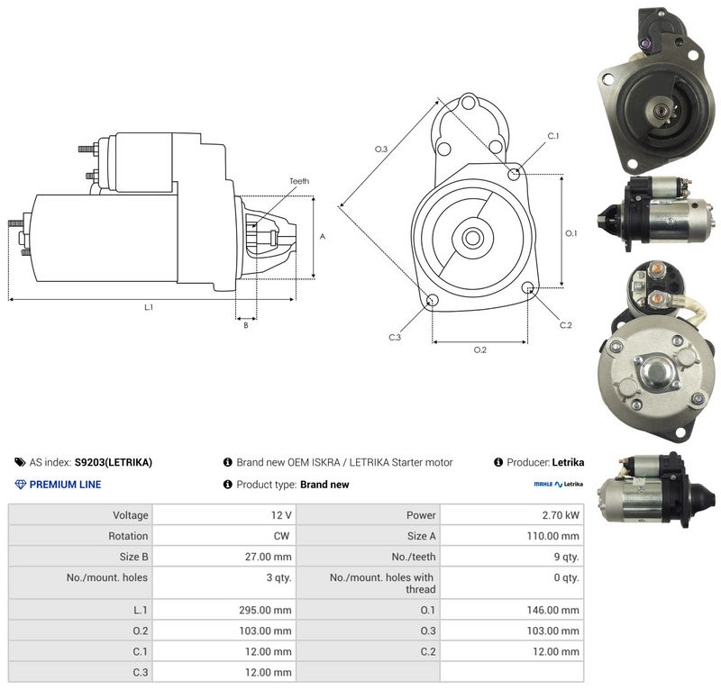 AS-PL S9203(LETRIKA) Starter
