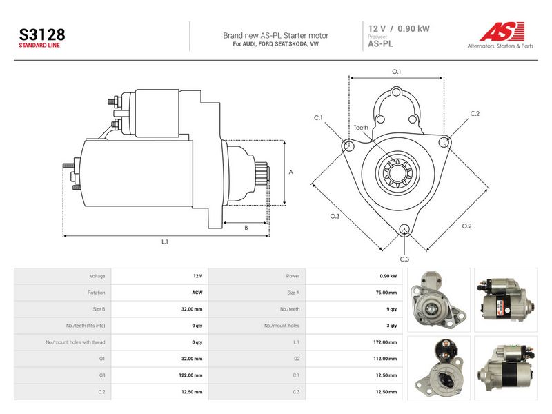 Starter, AS-PL S3128