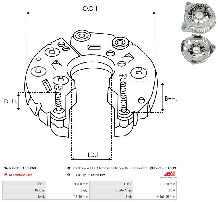 Kaitsekate, generaator, AS-PL ARC3050