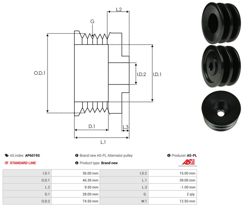 Rihmaratas, generaator, AS-PL AP6019S