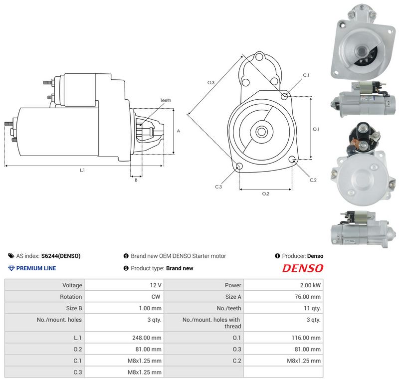 Starter, AS-PL S6244(DENSO)