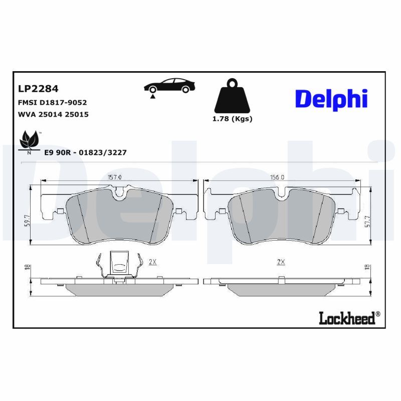 DELPHI LP2284 Brake Pad Set, disc brake