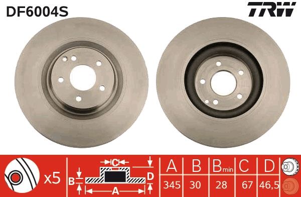 Гальмівний диск, Trw DF6004S
