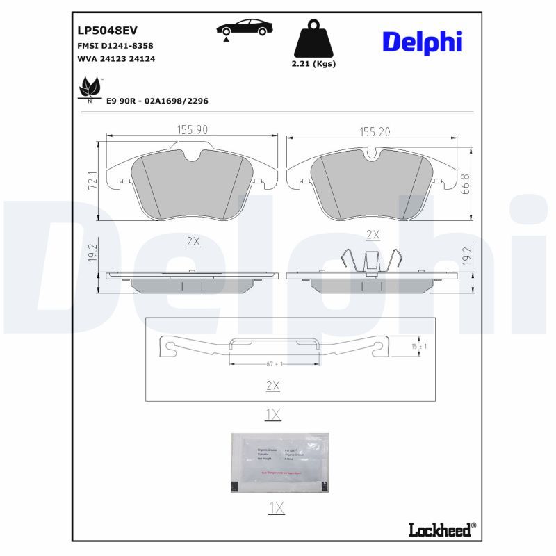 DELPHI LP5048EV Brake Pad Set, disc brake