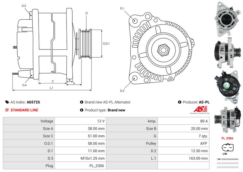 AS-PL A6572S Alternator