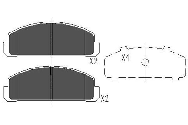 Комплект гальмівних накладок, дискове гальмо, Kavo Parts KBP-4515