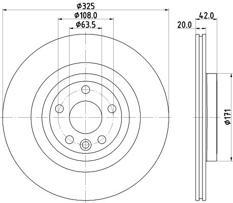 HELLA 8DD 355 132-601 Brake Disc