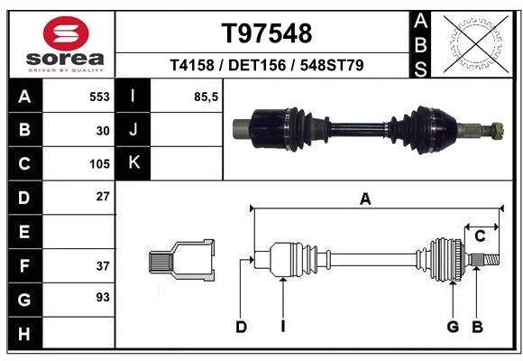 EAI hajtótengely T97548