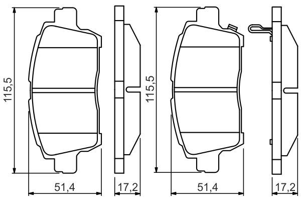 Комплект гальмівних накладок, дискове гальмо, Bosch 0986495242