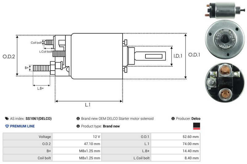 Magnetlülitus, starter, AS-PL SS1061(DELCO)