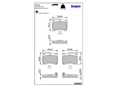 DELPHI LP620 - Brake Pad Set, disc brake
