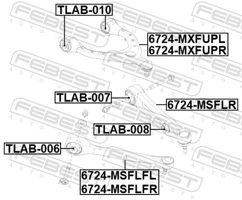 FEBEST TLAB-010 Mounting, control/trailing arm