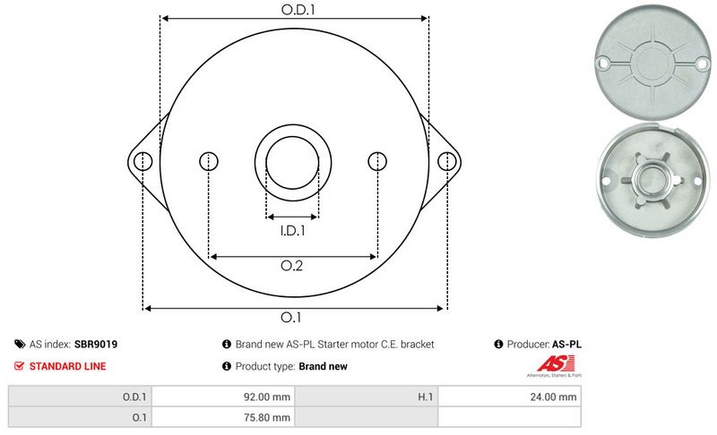 AS-PL SBR9019 Starter Lid, carburettor