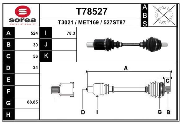 EAI hajtótengely T78527