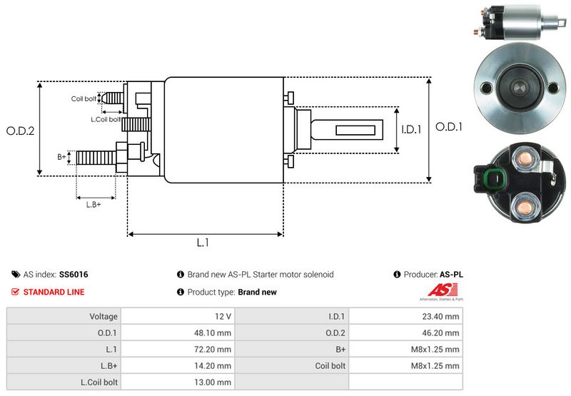 Magnetlülitus, starter, AS-PL SS6016