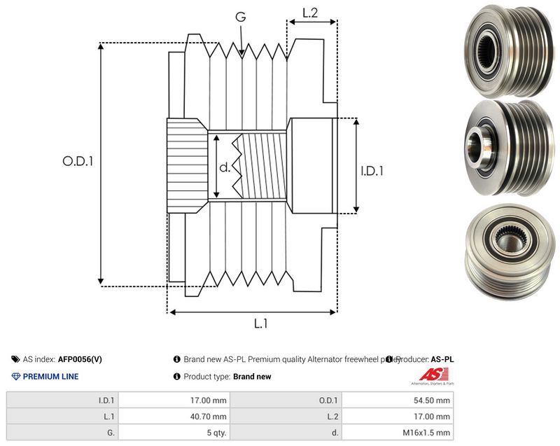 AS-PL AFP0056(V) Alternator Freewheel Clutch