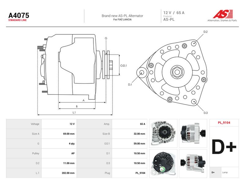 Generaator, AS-PL A4075