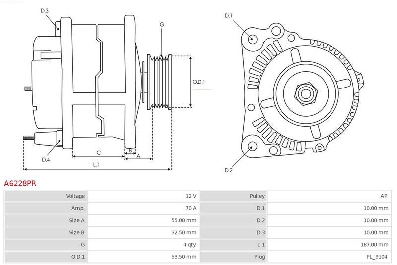 AS-PL A6228PR Alternator