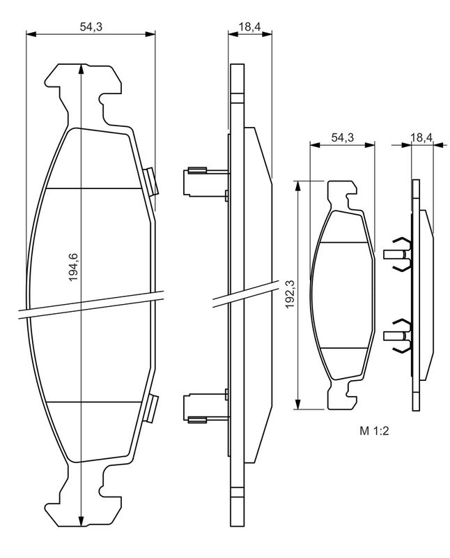 BOSCH 0986424666 Brake Pad Set, disc brake
